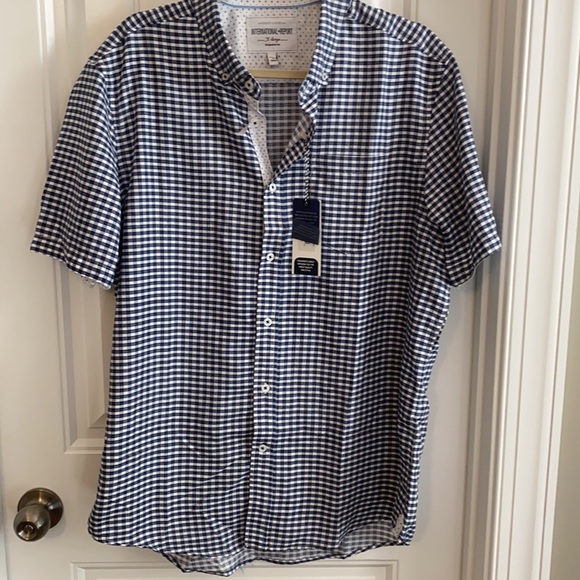 international report Other - Men’s short sleeve gingham plaid shirt XL NWOT